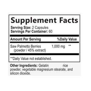 OEM пила Пальметто экстракт 120 Капсулы без ГМО и Безглютеновые пилы Пальметто капсулы для мужчин - Product Image 2