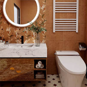 بلاط سيراميك عتيق من فوجيان مايلارد 400×800 بتصميم شمال أوروبا للحمامات والمرحاض بزخارف زهور وإضاءة ناعمة - Product Image 4