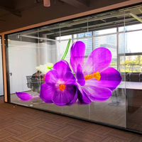 Película LED Flexible Ultrafina P10, 97% Transparente, Directo de Fábrica, Adhesiva para Exteriores, Pantalla para Ventanas de Vidrio, Gráficos Animados, SDK para