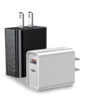 Cargador Rápido HNT ODM/OEM de 45W con USB-A+ Tipo-C y Enchufe US/UK/EU/AU/KC, Adaptador de Carga Rápida PD20w para iPhone 15/16