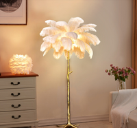 Lampe Led autoportante en plumes d'autruche, design moderne, produit de luxe, luminaire décoratif d'intérieur, idéal pour un Salon, vente en gros