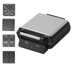 Digital Non-Stick Waffle Baker Machine with Five-setting Browning Controls 4 slice stainless steel detachable waffle maker