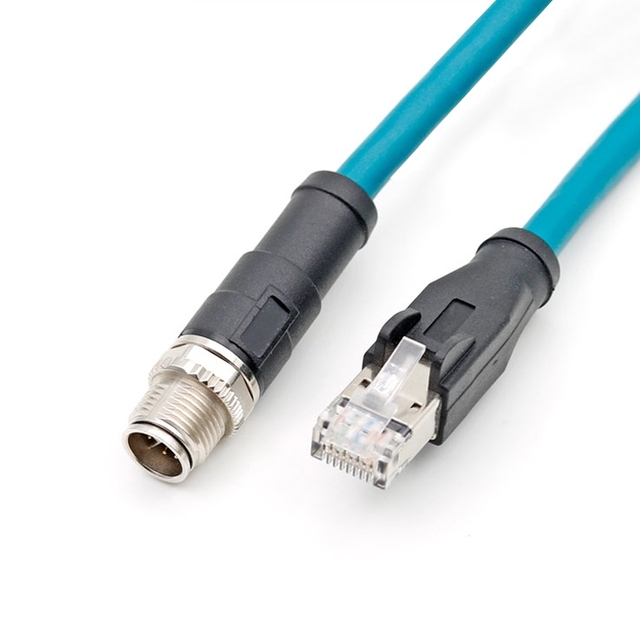 Custom Length 8Pin Male Straight M12 X Code RJ45 Cable Product Category Connectors