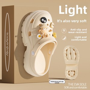 Sandales de plage respirantes à semelle épaisse en EVA pour femme, anti-odeur, rehaussantes, collection été 2024 - Product Image 1