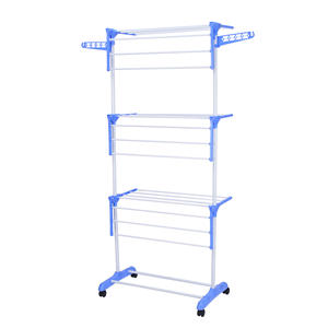 Multifuncional plegable de hierro de tres capas de pie para baño/sala de estar tendedero toallero ala fresca ecológica - Product Image 6