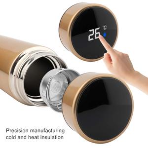 Bouteille <span class=keywords><strong>d</strong></span>'eau isotherme à double paroi personnalisée de 500 ml avec affichage de la température LED, garde au chaud et au froid - Product Image 3