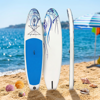 Planche à pagaie gonflable en PVC SUP transfrontalière prête à être expédiée - Planche à pagaie portable pour le yoga aquatique et la navigation
