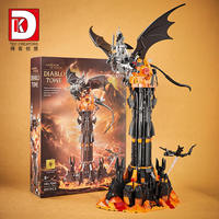 DK7043 Torre de Magia Oscura con Luz LED, Arquitectura de Dragón, 997 Piezas, Diorama, Set de Bloques de Construcción Coleccionables para Aficionados