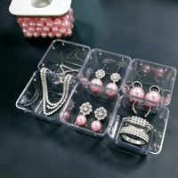 Ensemble d'organisateurs de tiroirs de bureau en PET transparent et boîte de rangement multifonctionnelle pour la cuisine, pour bijoux et articles ménagers