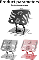 360 °   Support d'ordinateur portable rotatif, réglable en hauteur, en acier au carbone, avec dissipation thermique, support de bureau pliable