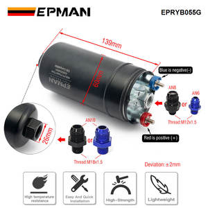 EPMAN 0580254044 Pompe à <span class=keywords><strong>carburant</strong></span> externe en ligne haute performance EFI 400LPH Power Flow <span class=keywords><strong>E85</strong></span> 380 Noir Type court Accessoires EPRYB055G - Product Image 3