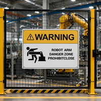 Panneaux d'avertissement de sécurité métalliques personnalisés en gros, plaques de précaution industrielles en vrac pour usine, signalétique de sécurité pour poste de travail robotisé