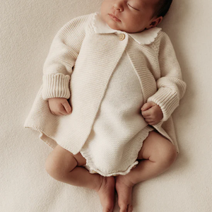 Cardigan en tricot à col festonné en pur coton pour bébé <span class=keywords><strong>Manteau</strong></span> en tricot pour enfants printemps et automne - Product Image 4