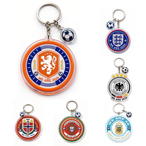 Custom Team Acrylic Keychain 2026, Double-Sided Printed Soccer Logo Pendant for Car Keys & Bag, Fan Souvenir