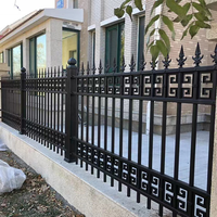 Clôture en acier ornamental thermolaqué, aspect fer forgé, panneau de clôture à piquets, clôture de jardin résidentielle, villa, cour, garde-corps de style aluminium