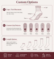 Chaussettes de yoga personnalisées pour femmes, respirantes, confortables, antidérapantes, pour le Pilates, le fitness, chaussettes de sport