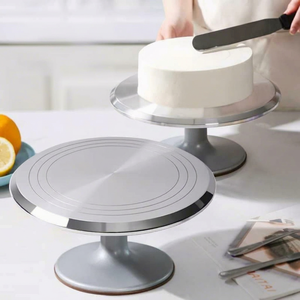 Aluminum Alloy Cake Turntable Stand Rotating Cake Stand with <b>Silicone</b> Non-Slip Base for <b>Baking</b> & Decorating - Product Image 1