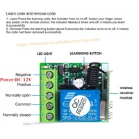 Interruptor de Control Remoto Inalámbrico de 433 MHz y 10 A, Módulo Receptor de Relé de 12 V y 1 Canal, Transmisor RF, Controles Remotos de 433 MHz