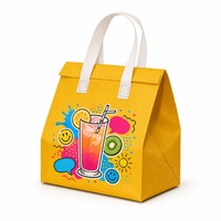 Sac isotherme non tissé personnalisé avec logo couleur, sac réutilisable pour la livraison de café à emporter