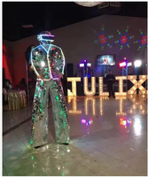 2024 Halloween miroir Costume échasses marcheur led Robot costume Costume pour DJ fête Performance spectacle danse fête carnaval fête