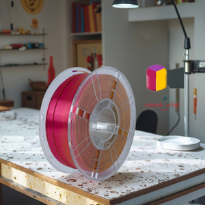 Filamento PLA Multicolor de 1KG y 1.75mm, Seda Arcoíris Rojo-Azul-Verde, Precisión Dimensional de +/-0.02mm, Material 100% Virgen para Impresoras 3D - Product Image 1