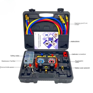 AC <strong>Gauge</strong> Set, Automotive <strong>Manifold</strong> <strong>Gauge</strong> R1234YF <strong>R134A</strong> and R404A Refrigerants, Works on Car Freon Charging and Evacuation - Product Image 5