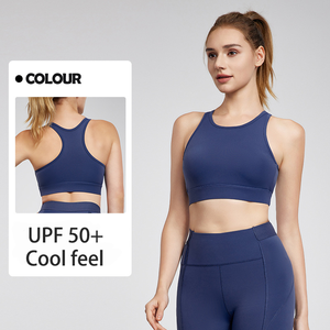 Sujetadores deportivos UPF 50 + de último diseño, almohadilla semifija para el pecho, sujetador inalámbrico suave y fresco con sensación desnuda para mujer, deporte, Yoga, gimnasio, Fitness - Product Image 1