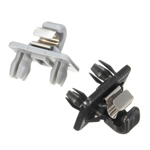 Audi Sun Visor Clips Hooks <b>Brackets</b> <b>Black</b> Gray ABS Roof Mount Screw Installation 181206262 - Product Image 2