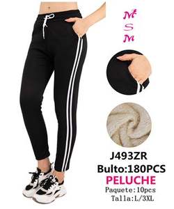 Pantalones Harem de Felpa para Mujer, Largos hasta el Tobillo, con Cordón Ajustable, Rayas Laterales, Casuales, Otoño, Tallas L-3XL - Product Image 3