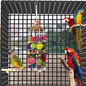 Pet Accessories Multicolored Wooden Colorful Large Chewing Coir String Cage Pet Hanging Random African <strong>Grey</strong> Bird <strong>Parrot</strong> <strong>Toys</strong> - Product Image 2