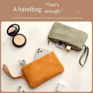 Pochette à maquillage à fermeture éclair de grande capacité, sac de rangement cosmétique multifonctionnel pour un usage quotidien et en voyage, pochette pour téléphone et porte-monnaie - Product Image 4