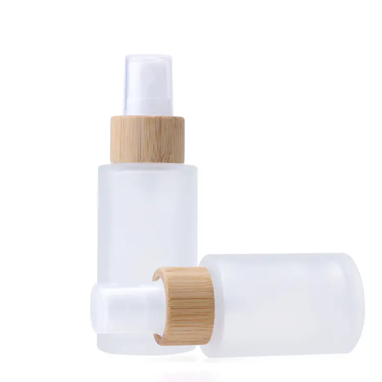 Pulvérisateur cosmétique en bambou écologique, bouteille en verre de pulvérisation, pour les soins de la peau, 5 pièces, 30ml 40ml 60ml 80ml 100ml, vente en gros
