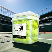 Balle de pickleball légère et perforée, 40 trous, robuste pour l'extérieur, compatible avec 36 barils universels