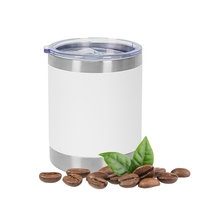 Mug Kopi Kantor Vakum Dinding Ganda Stainless Steel dengan Tutup Transparan Logo Personal