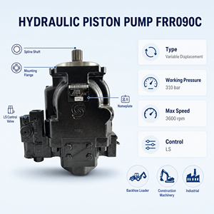 Pompe à piston hydraulique haute performance FRR090C, pompe hydraulique à détection de charge pour l'entretien des équipements agricoles et de construction - Product Image 5