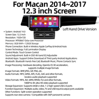 Merryway 2014-2017 Macan Écran tactile Android 12,3 pouces GPS sans fil CarPlay Auto DSP Navigation Montage sur tableau de bord Garantie 1 an