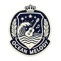Écusson brodé personnalisé « Ocean Melody Crest » à thermocoller pour vestes, chapeaux et vêtements – Vente en gros OEM