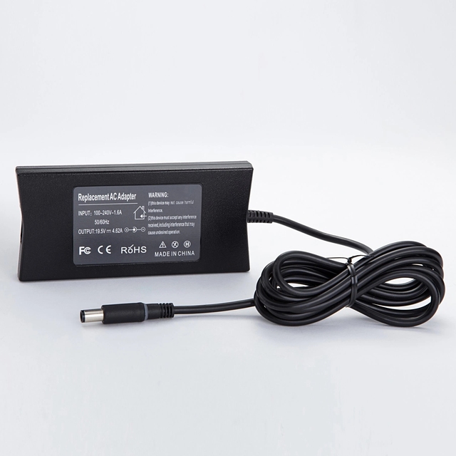 90W 19.5V 4.62A AC DC Adapter Charger for Dell Laptop Chromebook, 7.4*5.0mm Tip, Power Supply