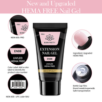 BORN PRETTY PRO Gel de construction rapide sans HEMA, ingrédients sûrs, rose laiteux, pour extension d'ongles, gel acrylique poly pour ongles