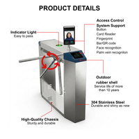 Torniquete Trípode de Acero Inoxidable, Puerta de Seguridad con Código QR, Control de Acceso por Tarjeta RFID, Certificado CE, IP54, para Sistema de Entrada de Peatones