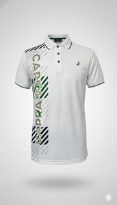Chemise polo blanche en polyester avec impression par sublimation. fabriqué en micro-polyester 145-150 g/m² - Product Image 2