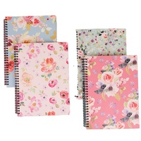 Cuaderno Espiral de Tapa Dura con Hojas Sueltas y Diseño Floral, Personalizable, Tamaño A5/A6, para Estudiantes