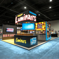 Industrie des cigares et des tuyaux de qualité supérieure PCA Show 20x20 Stand d'exposition avec affichage rétroéclairé par LED avec étagères et panneau suspendu