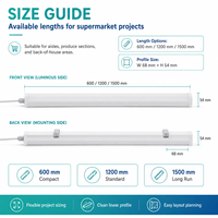 Luminaire Tri-Proof Premium à Faible Éblouissement, Classement IP65, 20-60W, Garantie 5 Ans, Éclairage pour Rayonnages de Supermarchés Européens, Allées et Caisses, IRC80