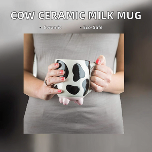 M <strong>Udderly</strong> Cow Non-Skid <strong>Silicone</strong> Feet Ceramic Milk Mug Classic Design Style Home Decor for Parties Holidays Comes in Boxes - Product Image 2