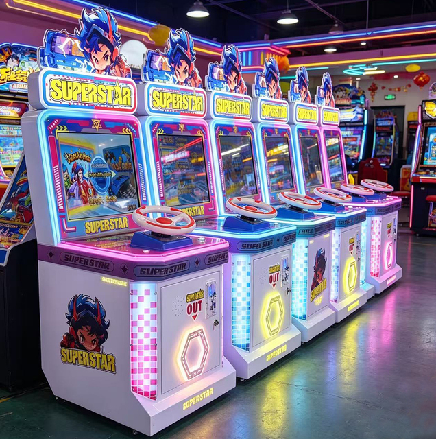 Classic Children's Arcade Shooting & Racing Game Machine Coin-operated Metal Construction English Interface for 6+ Years Old