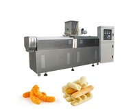 Ligne de production entièrement automatique de snacks soufflés à double vis, extrudeuse en acier inoxydable de qualité alimentaire