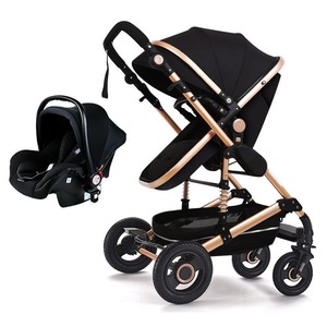 Fabricants Fournisseur de poussette pour bébé à paysage élevé Vente en gros Landau à chariot <span class=keywords><strong>3</strong></span> en 1 pour bébé avec cadre pliable Siège coquille d'oeuf - Product Image 5