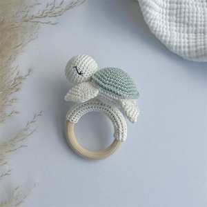 Offre Spéciale tortue ensemble en bleu avec poussette chaîne anneau de dentition hochet pendentif pour bébé siège bébé saisir jouet cadeau de <span class=keywords><strong>naissance</strong></span> jouet en bois - Product Image 4