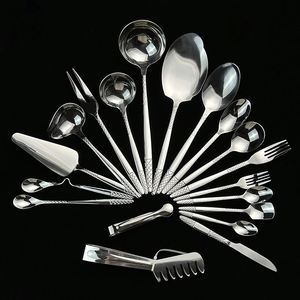 Vente en gros d'argenterie de luxe, ensemble de couverts modernes et durables en acier inoxydable argenté pour restaurants - Product Image 1